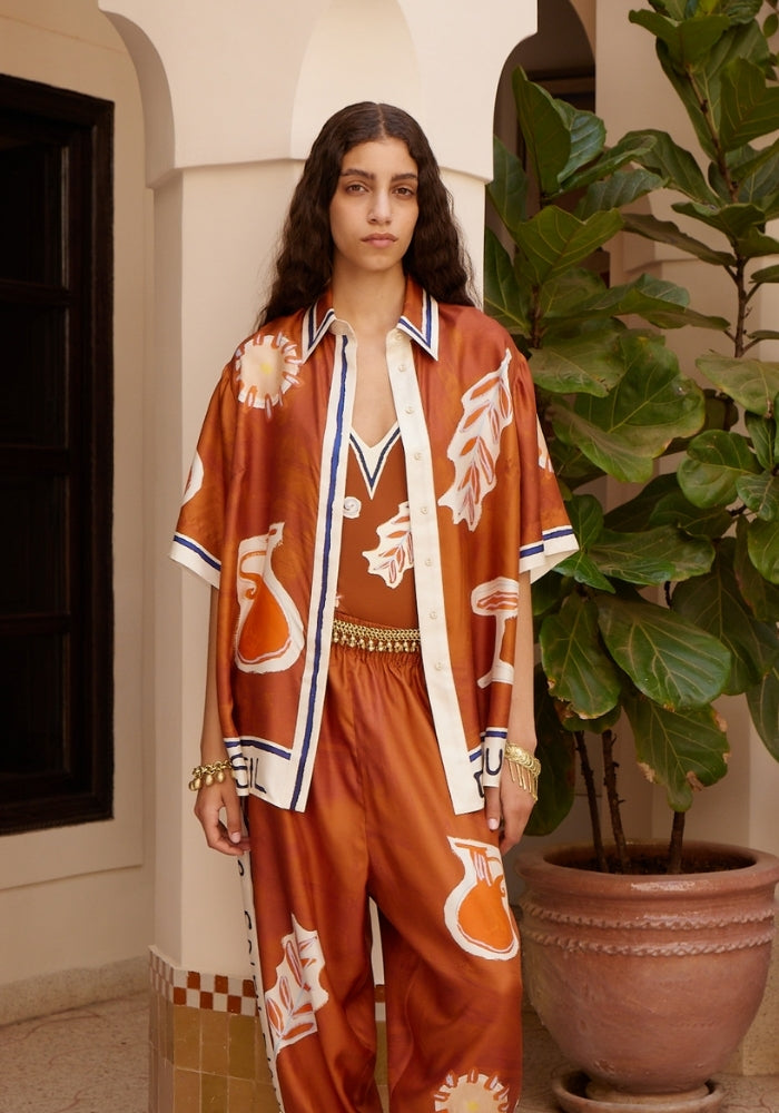 ALEMAIS Soleil D'amour Silk Shirt