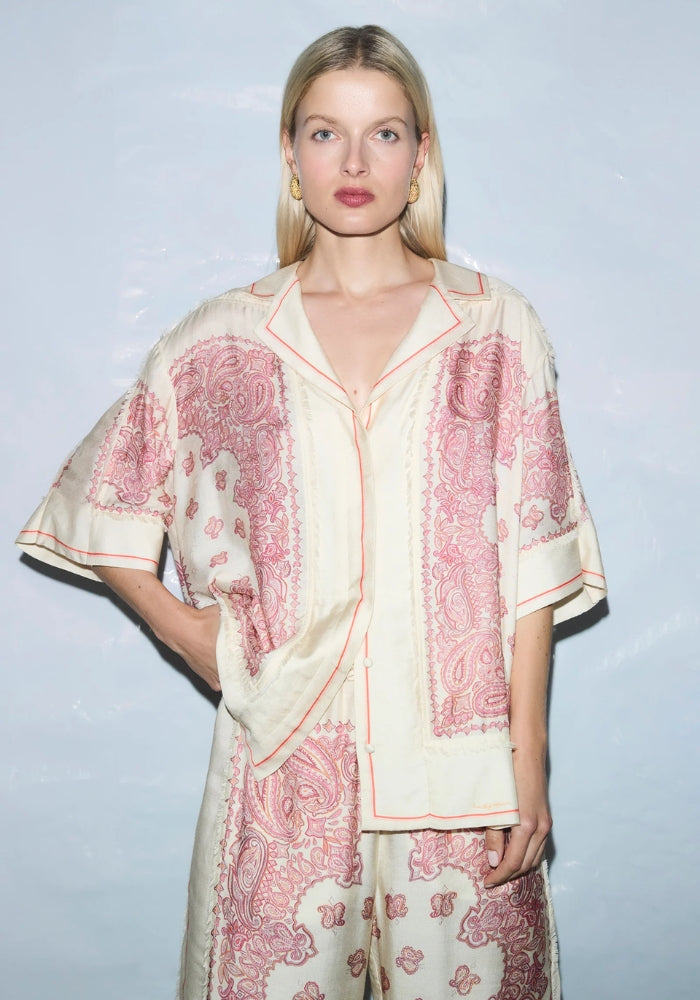 ANTIPODEAN Bennie Fringed Oversized Shirt