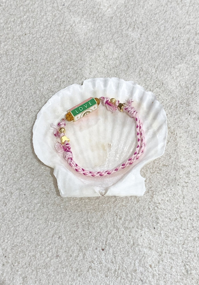 CABO GYPSY Braided Rope Bracelet - Magenta