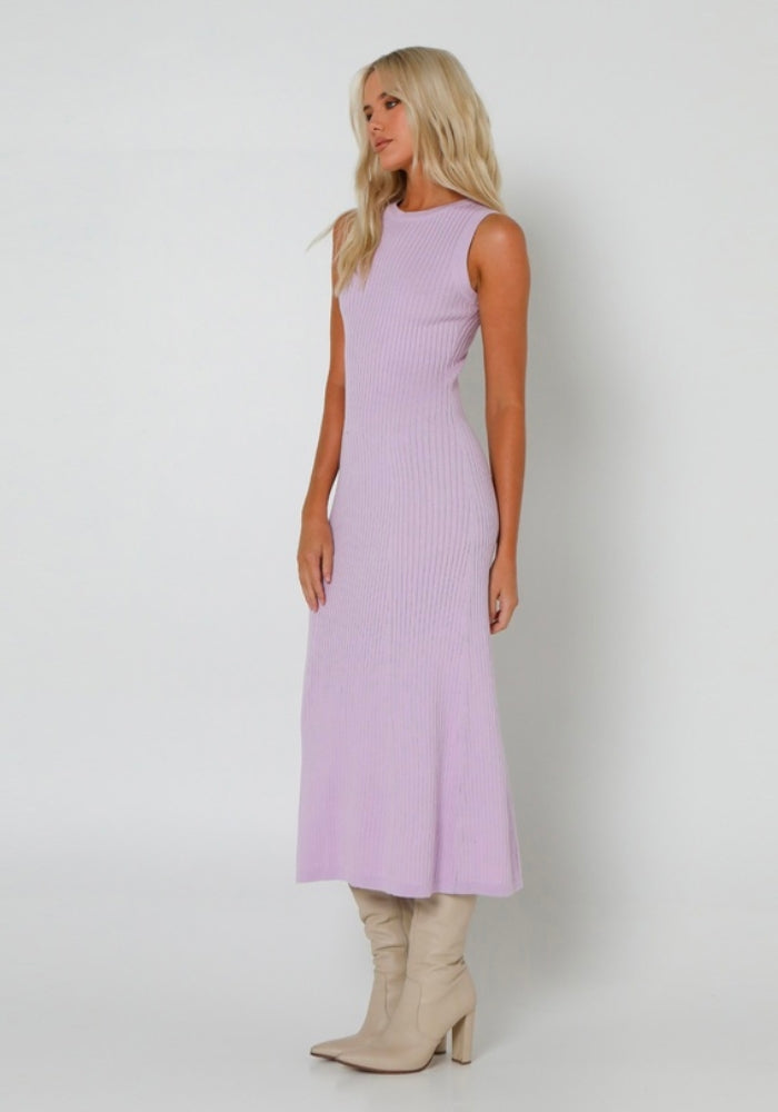 LOST IN LUNAR Brit Knit Dress Lilac