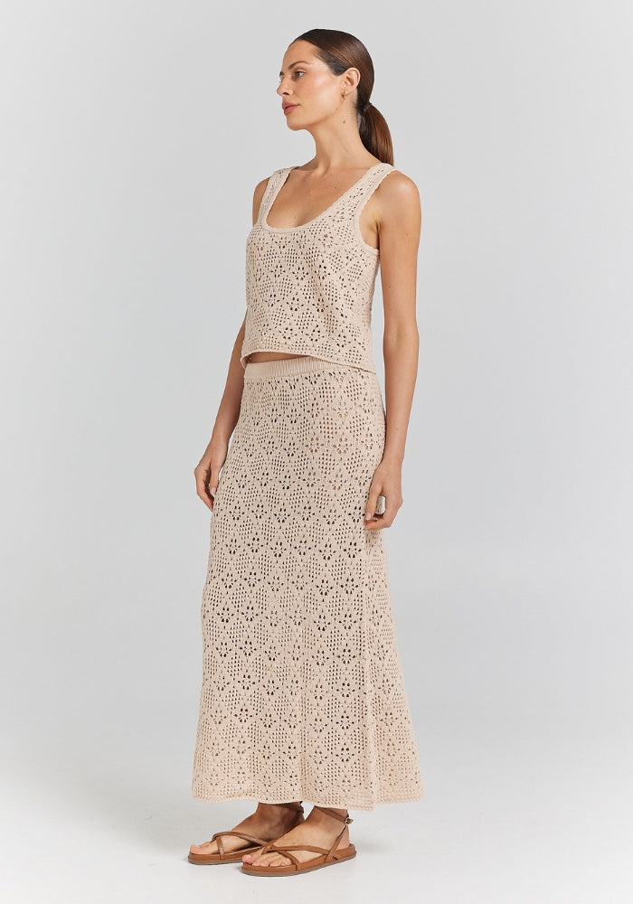 POOLSIDE PARADISO Messina Maxi Skirt - Sand