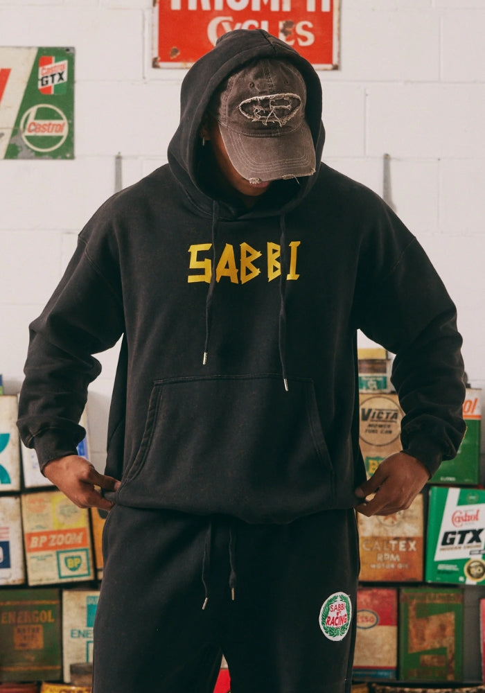 SABBI Be Kind Hoodie - Acid Wash Black