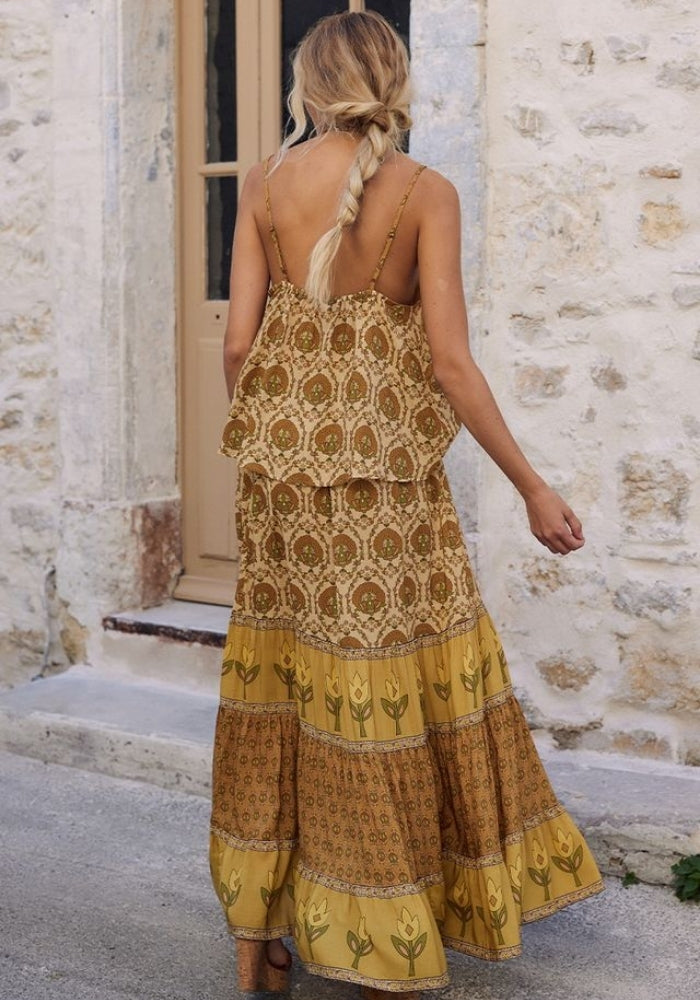 SPELL Château Maxi Skirt - Champagne
