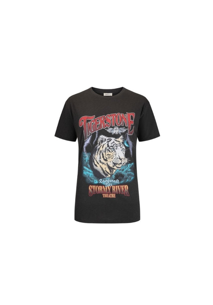 SPELL Stormy River Biker Tee - Charcoal