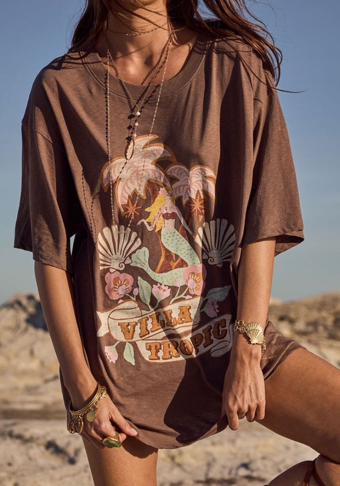 SPELL Villa Tropic Oversized Biker Tee