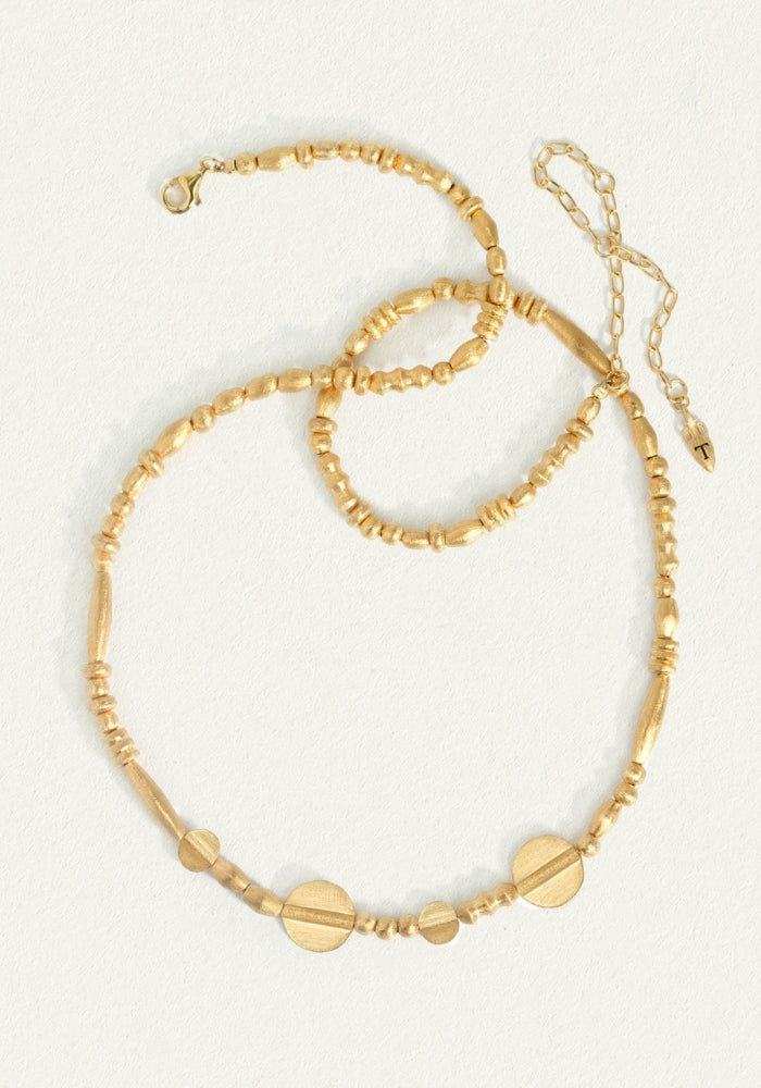 TEMPLE OF THE SUN Aegean Disc Necklace Gold