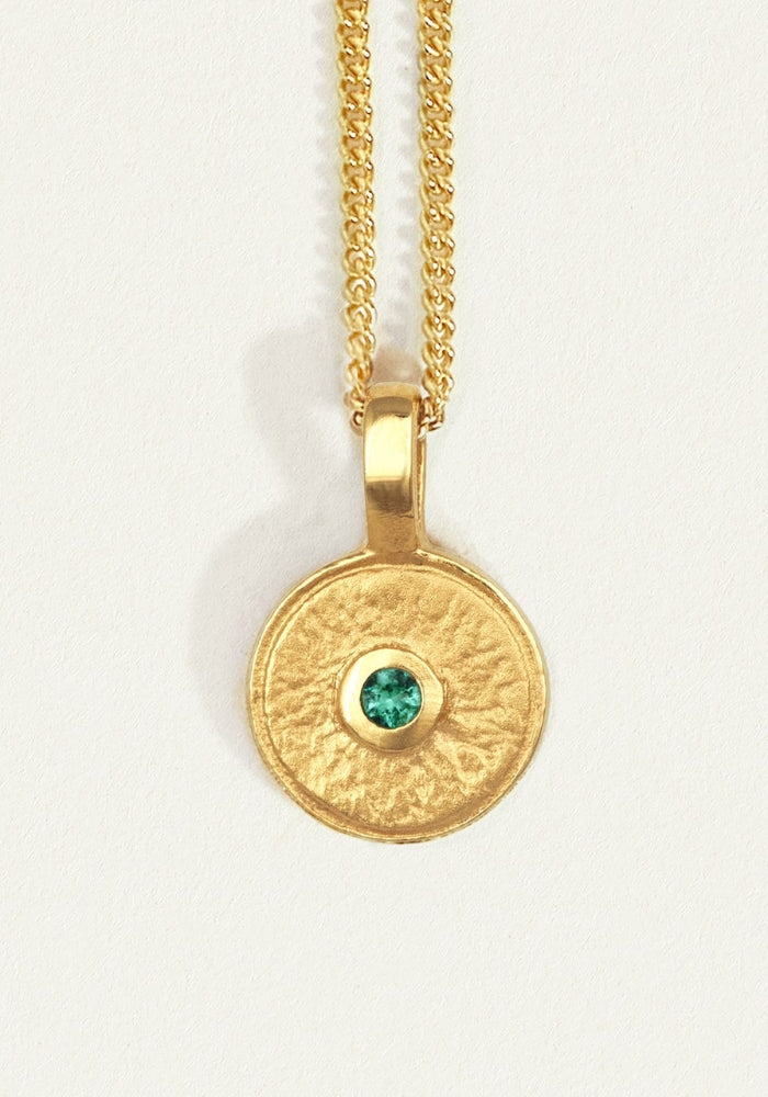 TEMPLE OF THE SUN Mina Necklace Emerald Gold