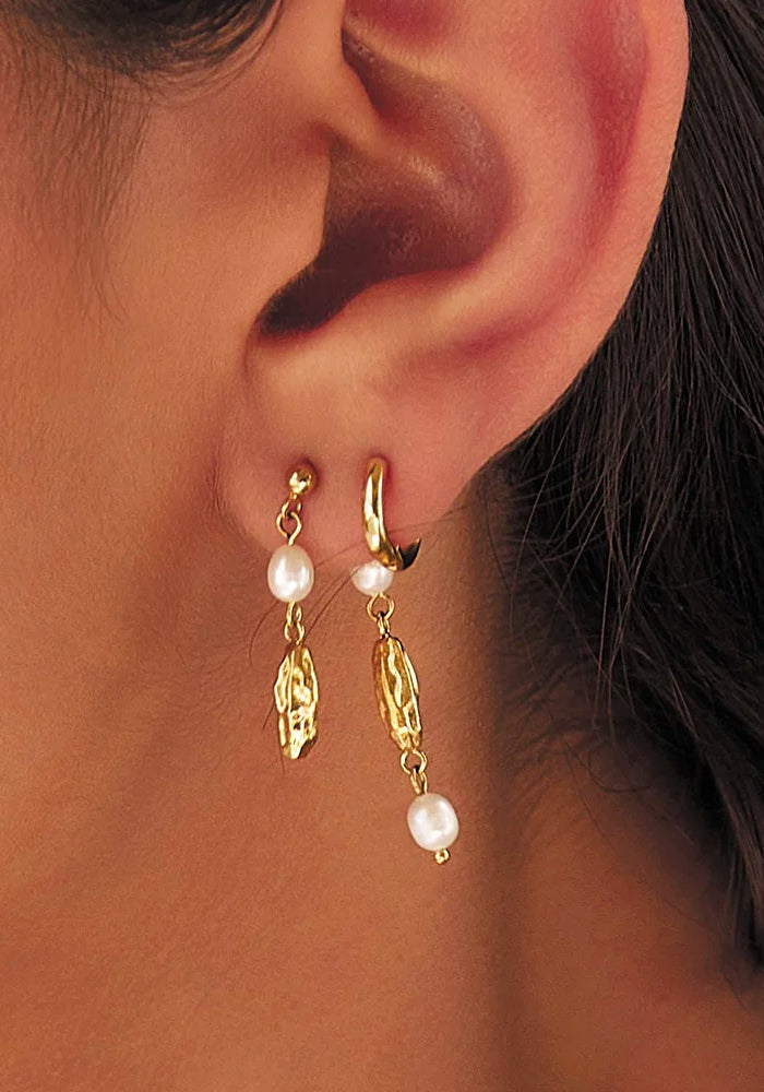 Mimi Pearl and Gold Earrings