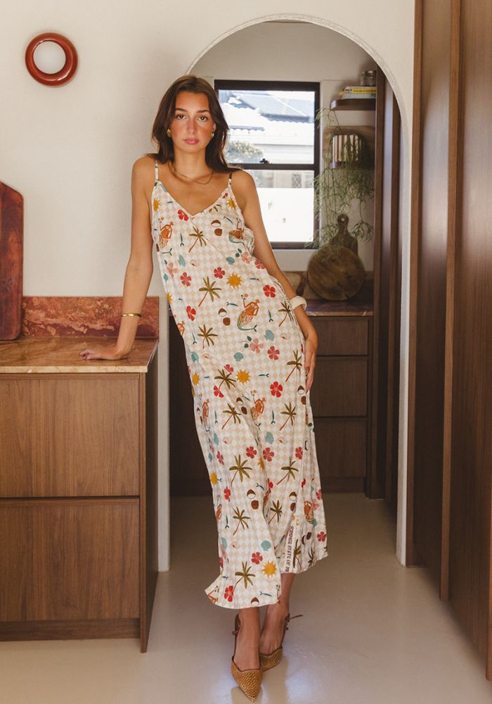 CABO SUMMER STATE OF MIND Summer Club Strappy Maxi Dress