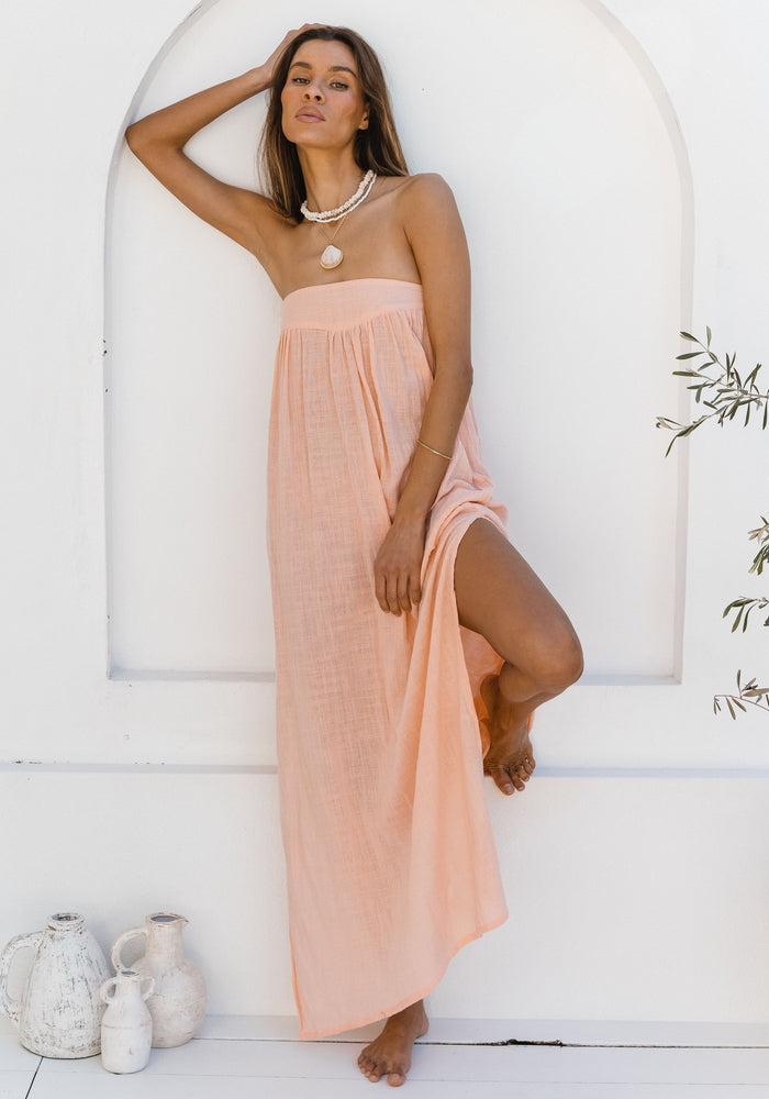 CABO St Tropez Strapless Maxi – White Bohemian