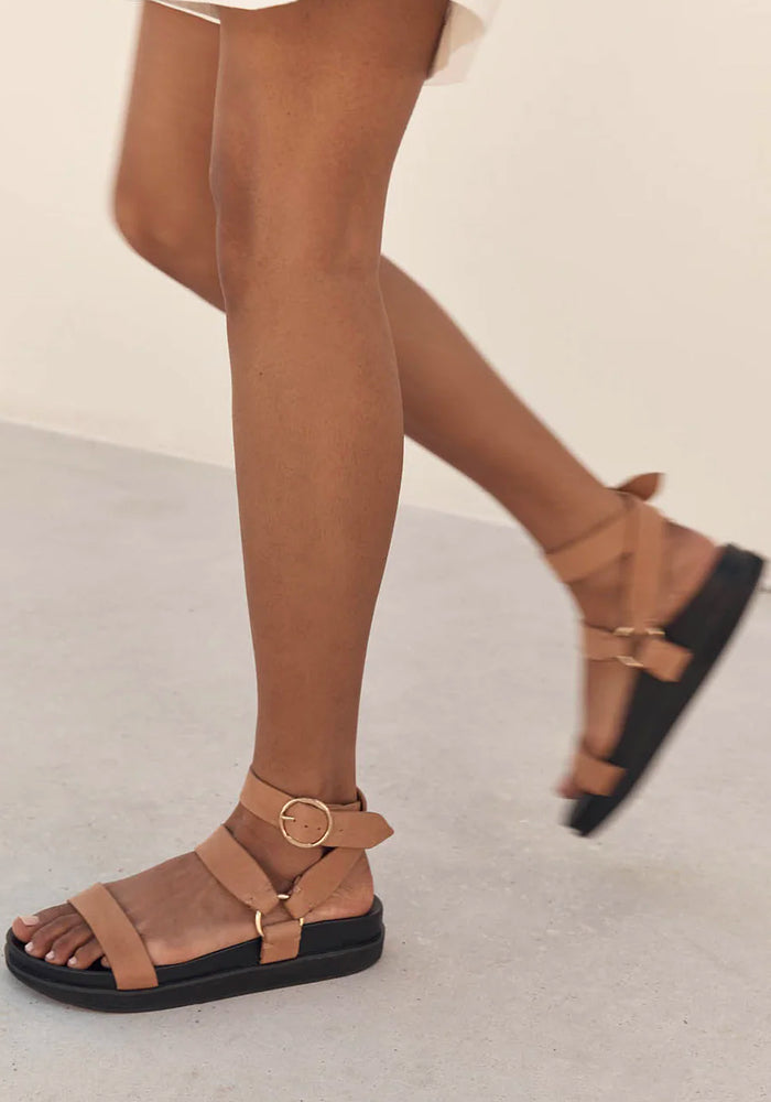 LA TRIBE Platform Sandal - Light Tan