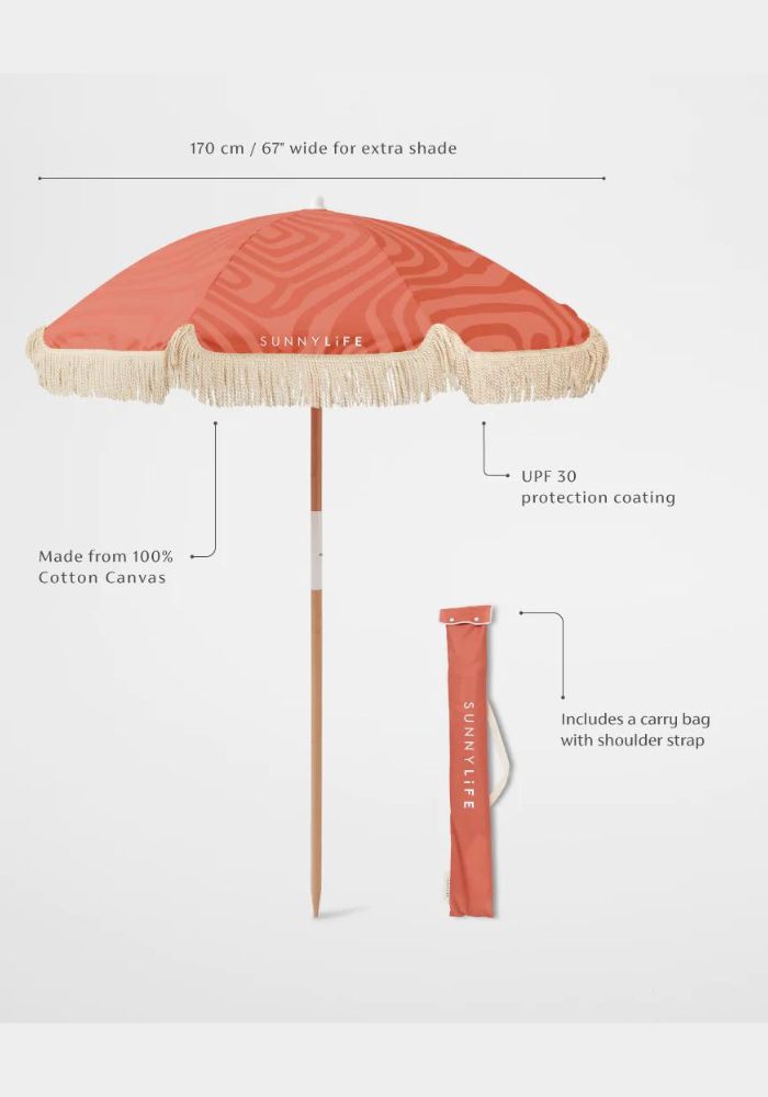 Luxe Beach Umbrella- Terracotta
