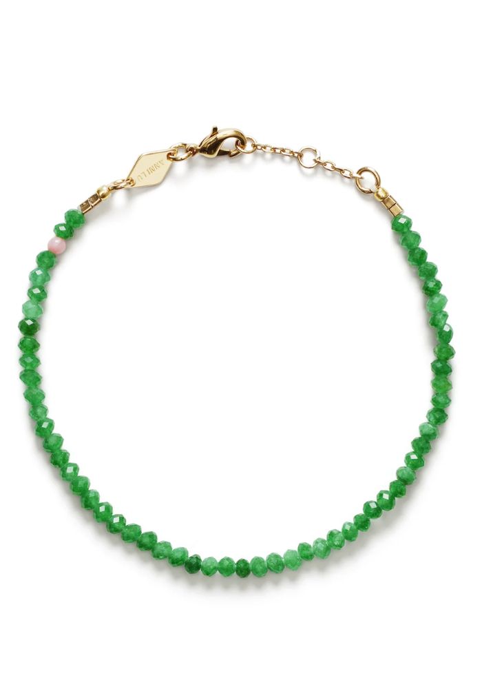 Tan Line  Green Jade Bracelet