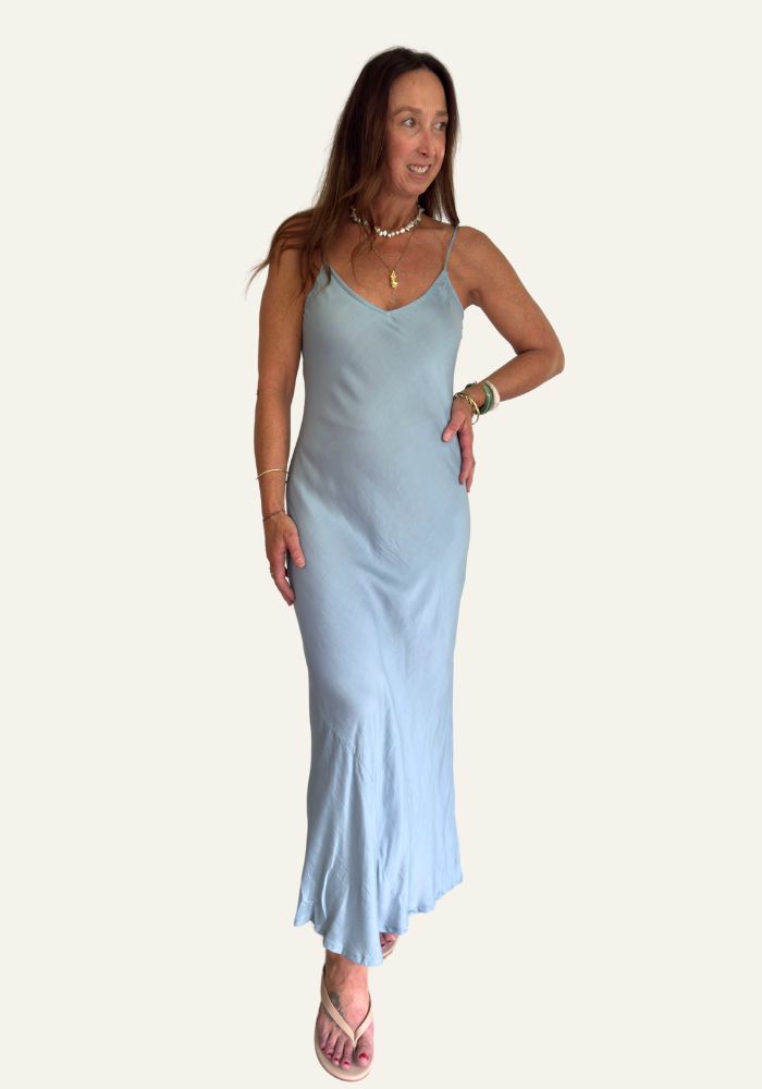 Marilyn Silk Linen Slip - Dove