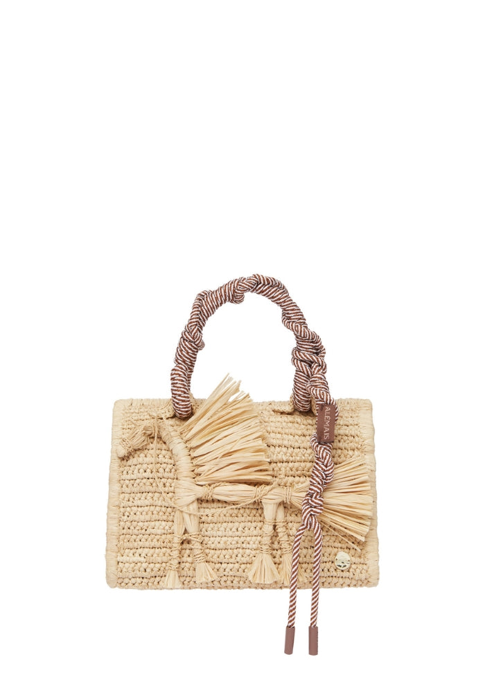 ALEMAIS Ace Horse Raffia Box Bag 
