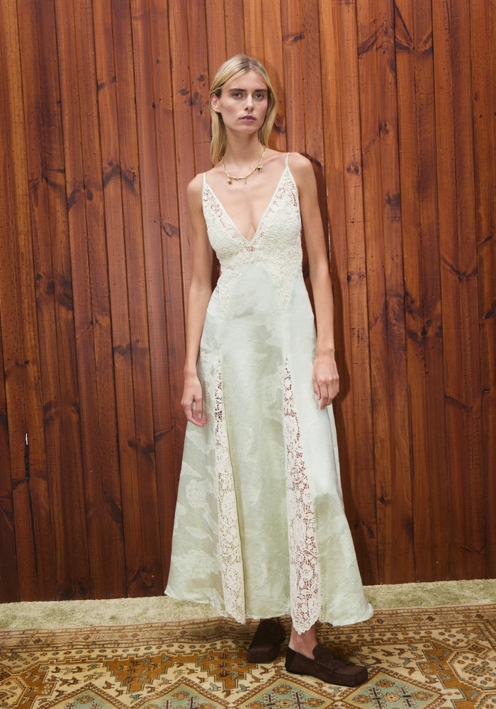 ALEMAIS Apollonia Pistachio Slip Dress