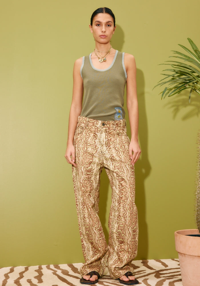 ALEMAIS Boa Denim Mid Rise Jean