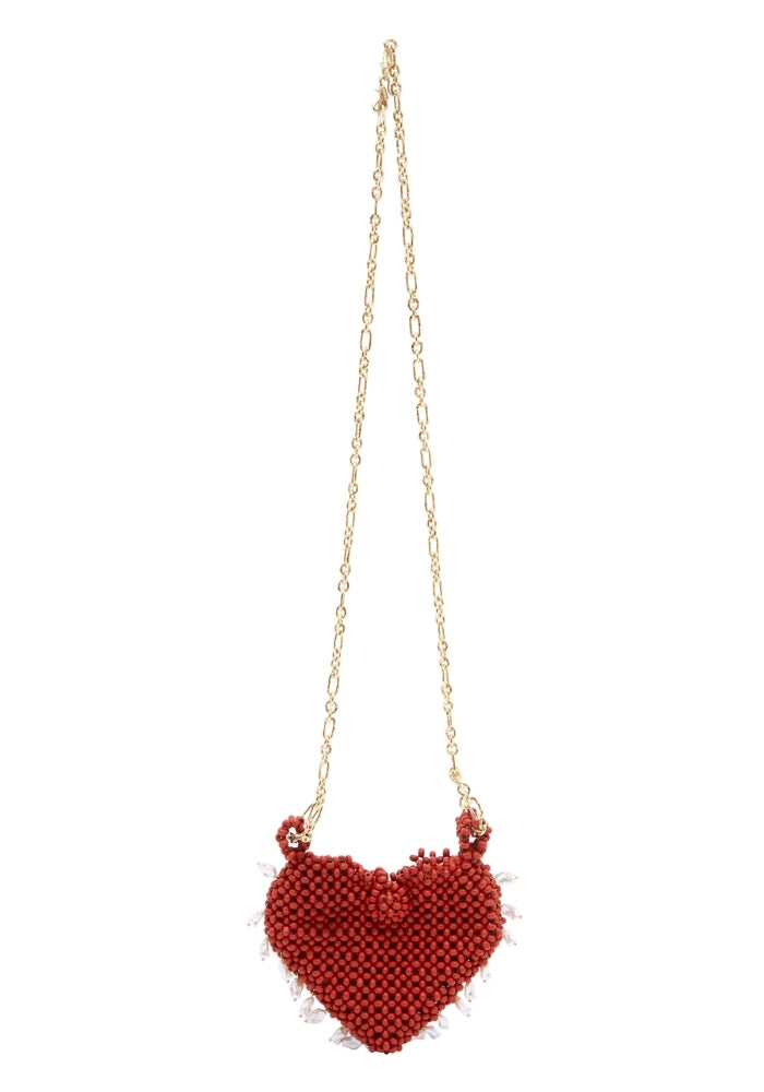 ALEMAIS Carmelo Beaded Heart Bag 