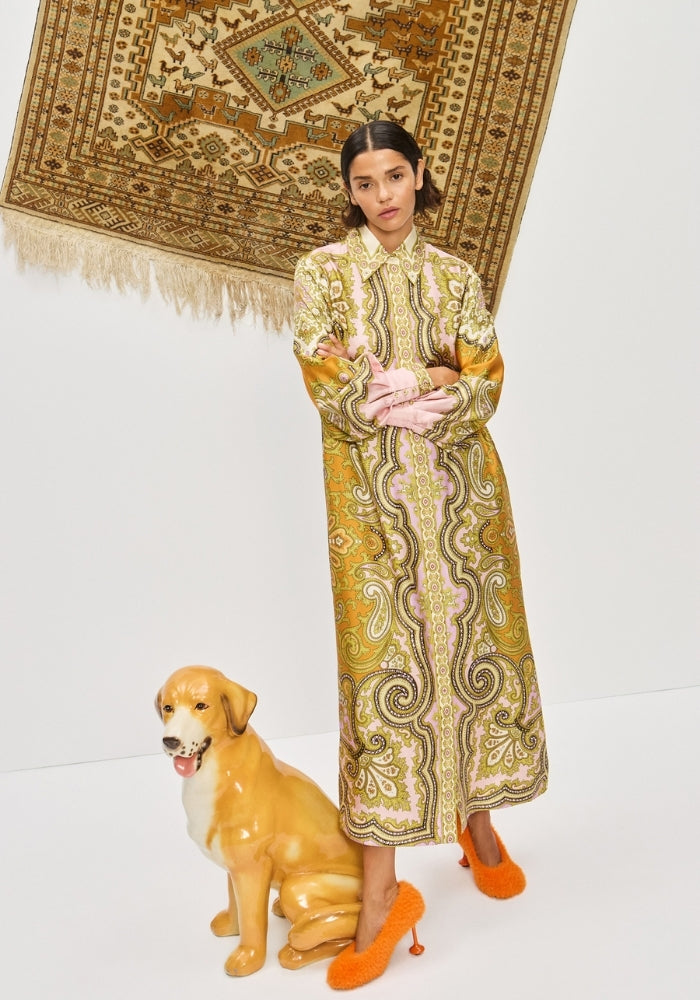 ALEMAIS Clemenza Silk Shirt Dress