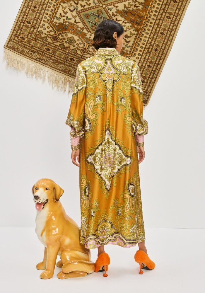 ALEMAIS Clemenza Silk Shirt Dress