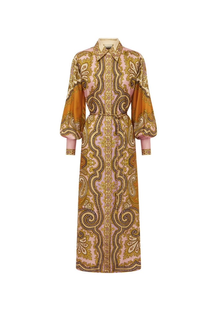 ALEMAIS Clemenza Silk Shirt Dress