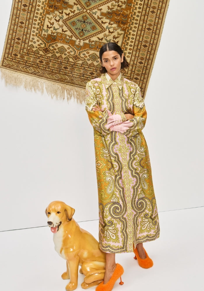 ALEMAIS Clemenza Silk Shirt Dress