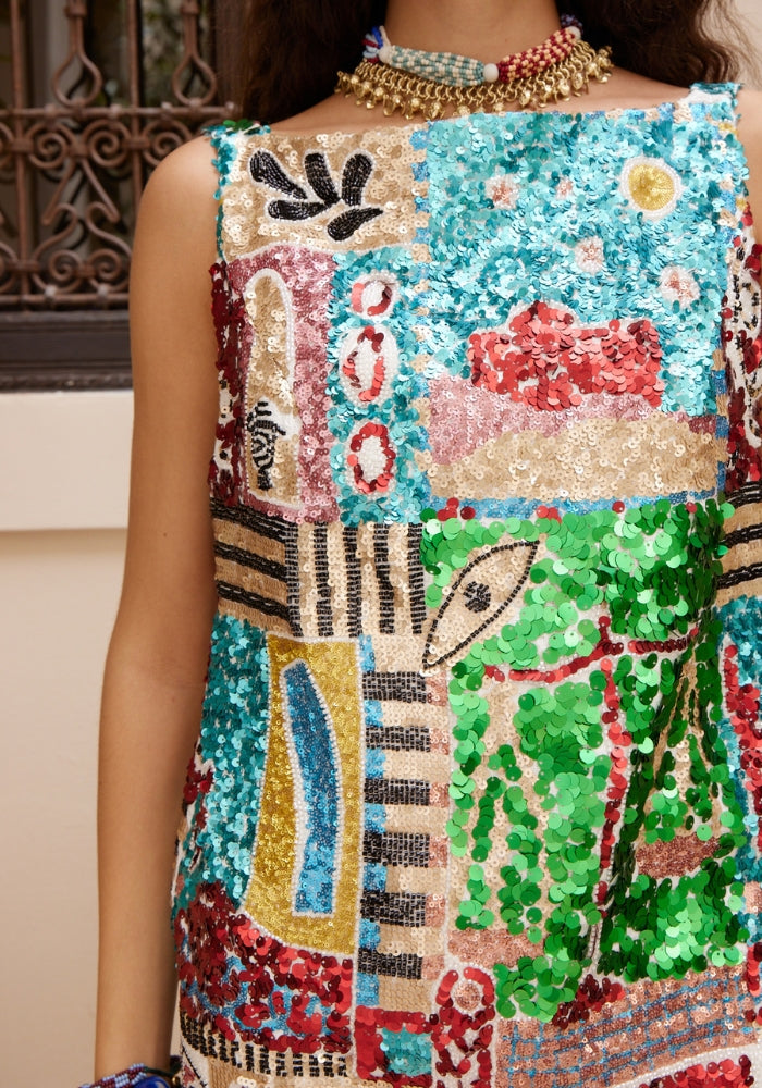 ALEMAIS Jazz Embellished Mini Dress 