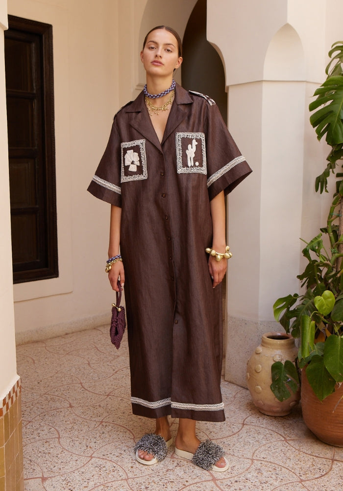 ALEMAIS Leandra Corded Relaxed Shirtdress