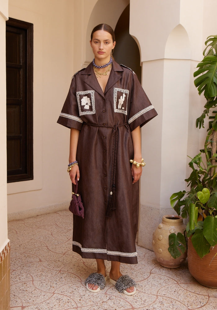 ALEMAIS Leandra Corded Relaxed Shirtdress