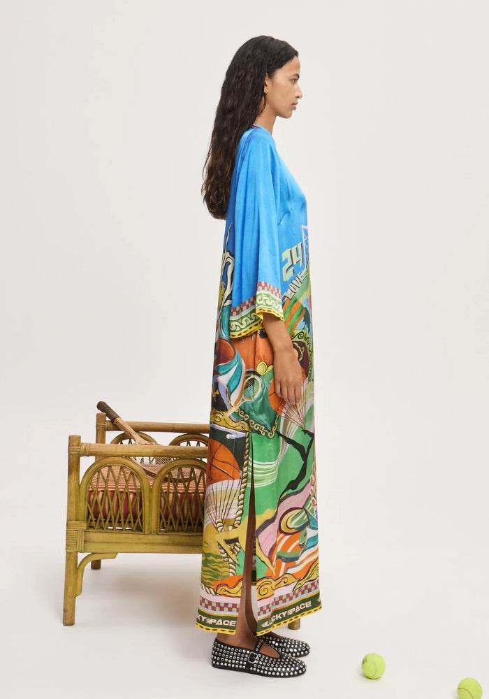 ALEMAIS Lucky Pace Silk Midi Dress