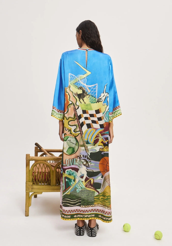 ALEMAIS Lucky Pace Silk Midi Dress