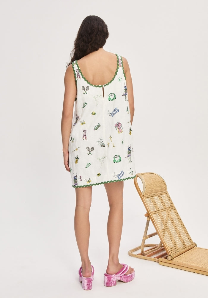 ALEMAS Play Embroidered Mini Dress