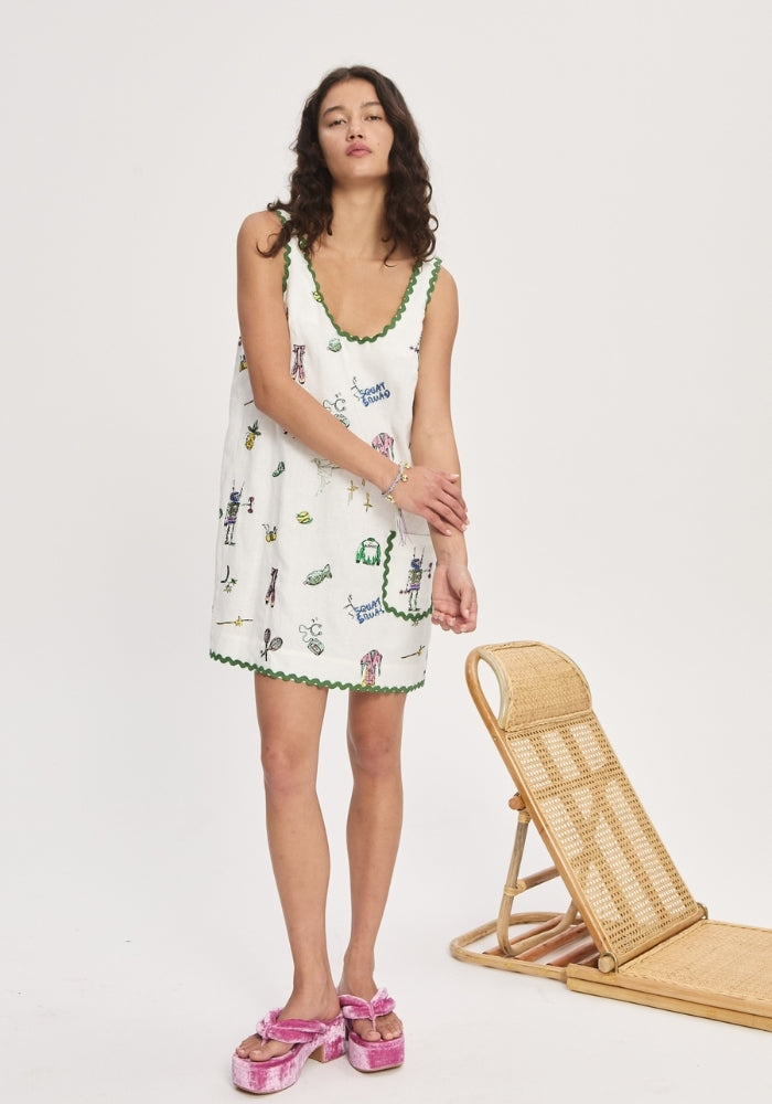 ALEMAS Play Embroidered Mini Dress