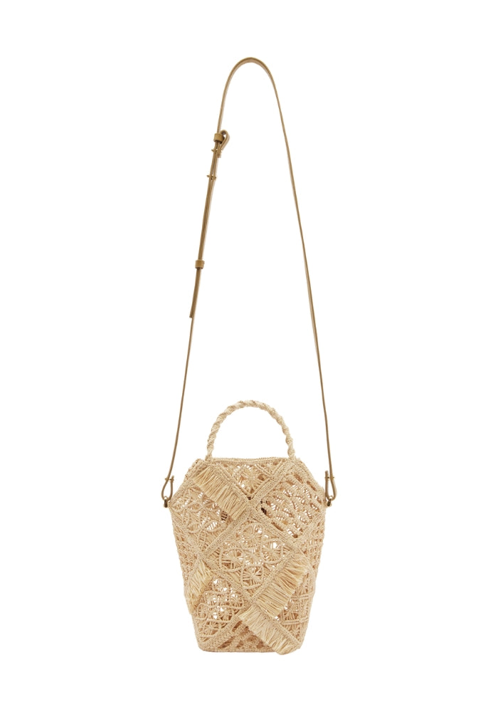 ALEMAIS Raffia Macrame Bucket Bag 