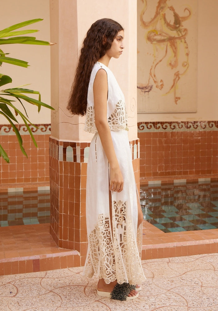 ALEMAIS Rosemary Embroidered Skirt 