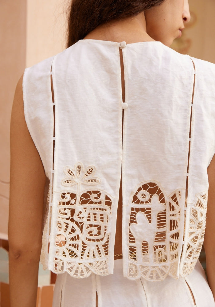 ALEMAIS Rosemary Embroidered Top