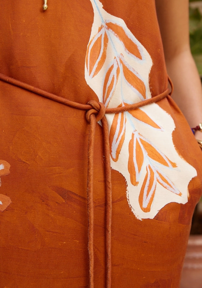 ALEMAIS Soleil D'amour Silk Midi Dress