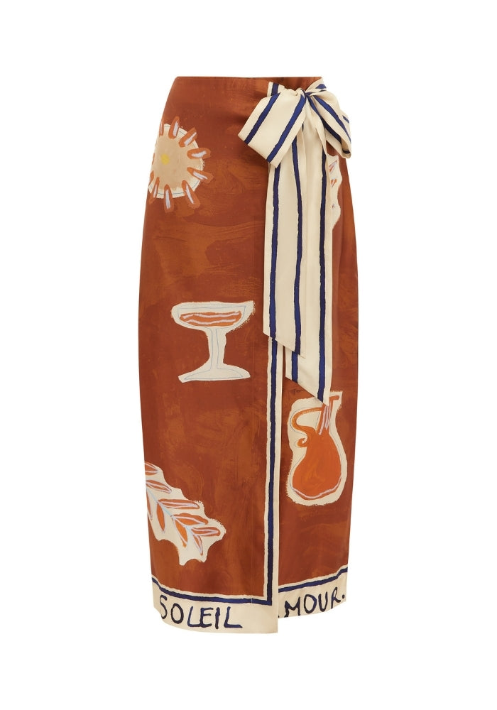 ALEMAIS Soleil D'amour Silk Sarong Skirt 