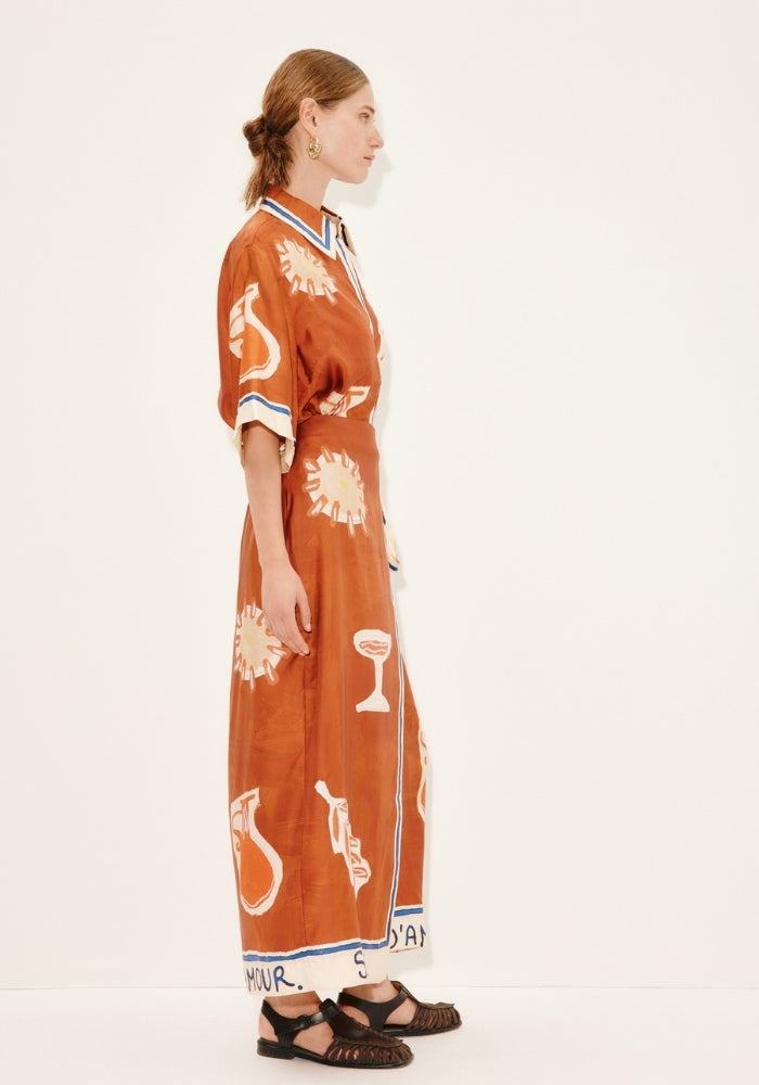 ALEMAIS Soleil D'amour Silk Sarong Skirt 