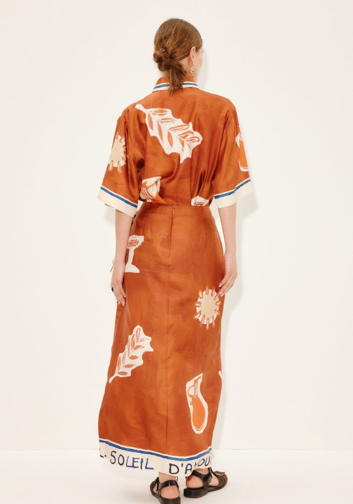 ALEMAIS Soleil D'amour Silk Sarong Skirt 