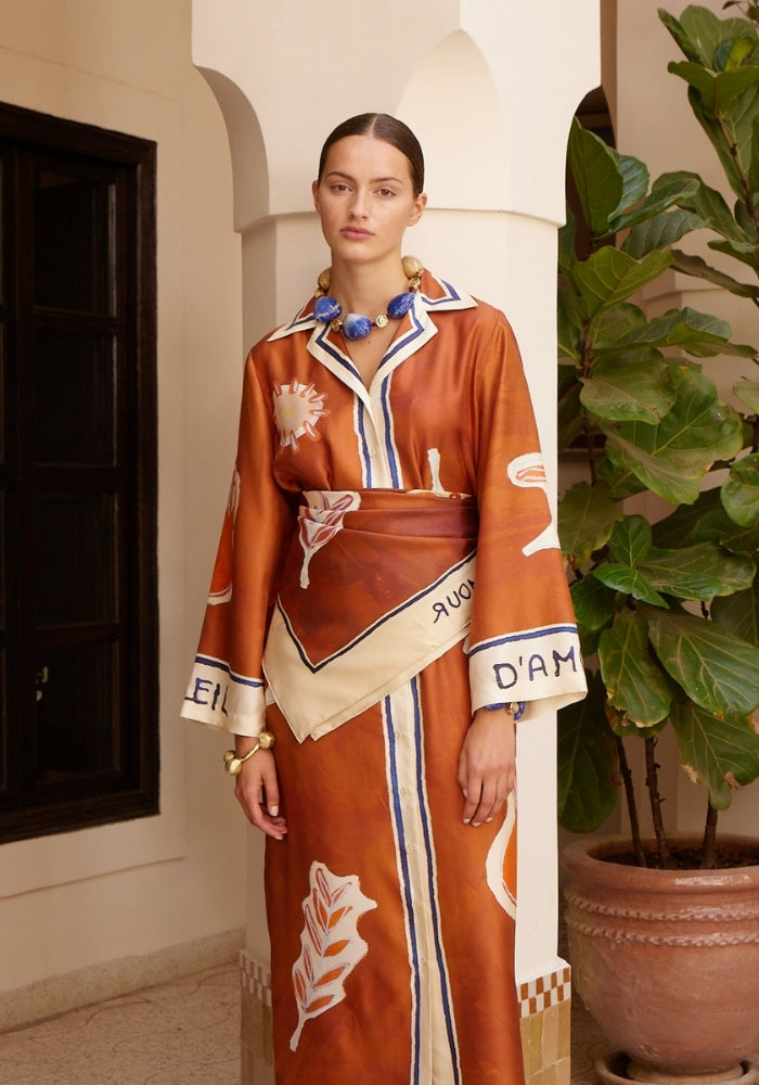 ALEMAIS Soleil D'amour Silk Scarf