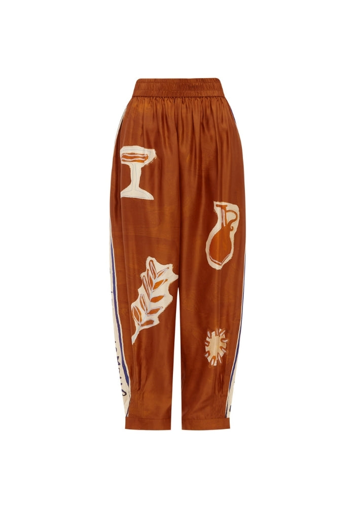ALEMAIS Soleil D'amour Tapered Silk Pants
