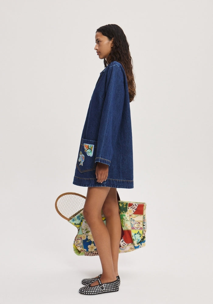 ALEMAIS Speedy Denim Mini Dress