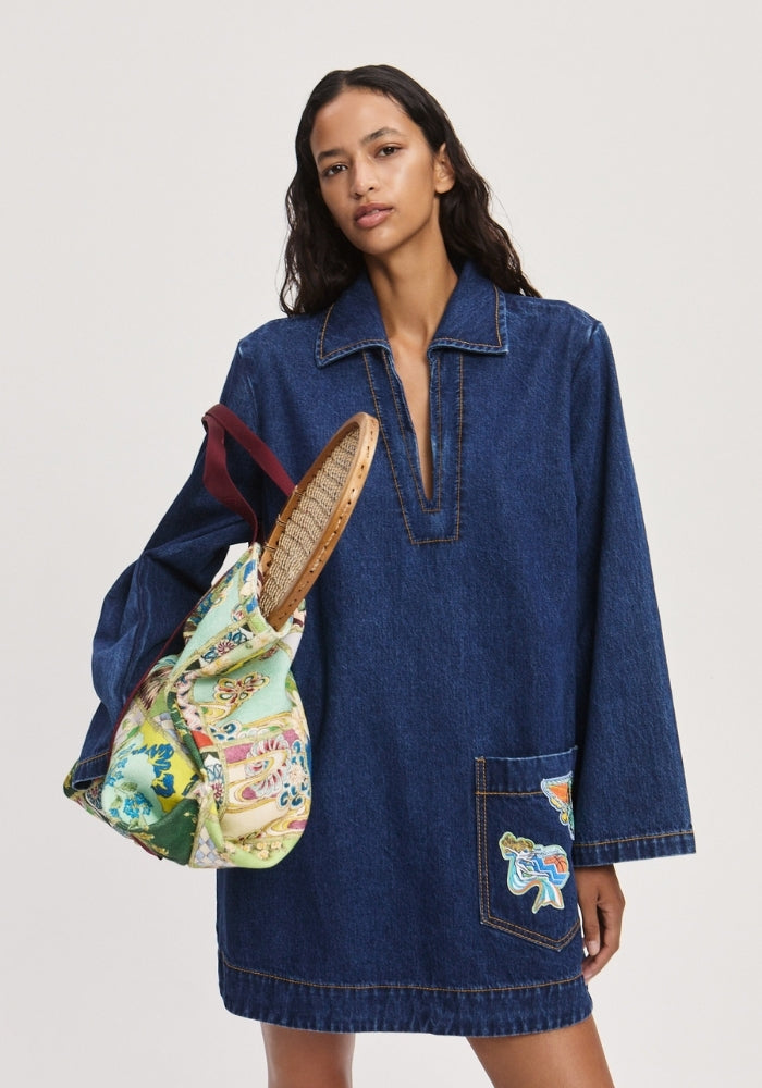 ALEMAIS Speedy Denim Mini Dress