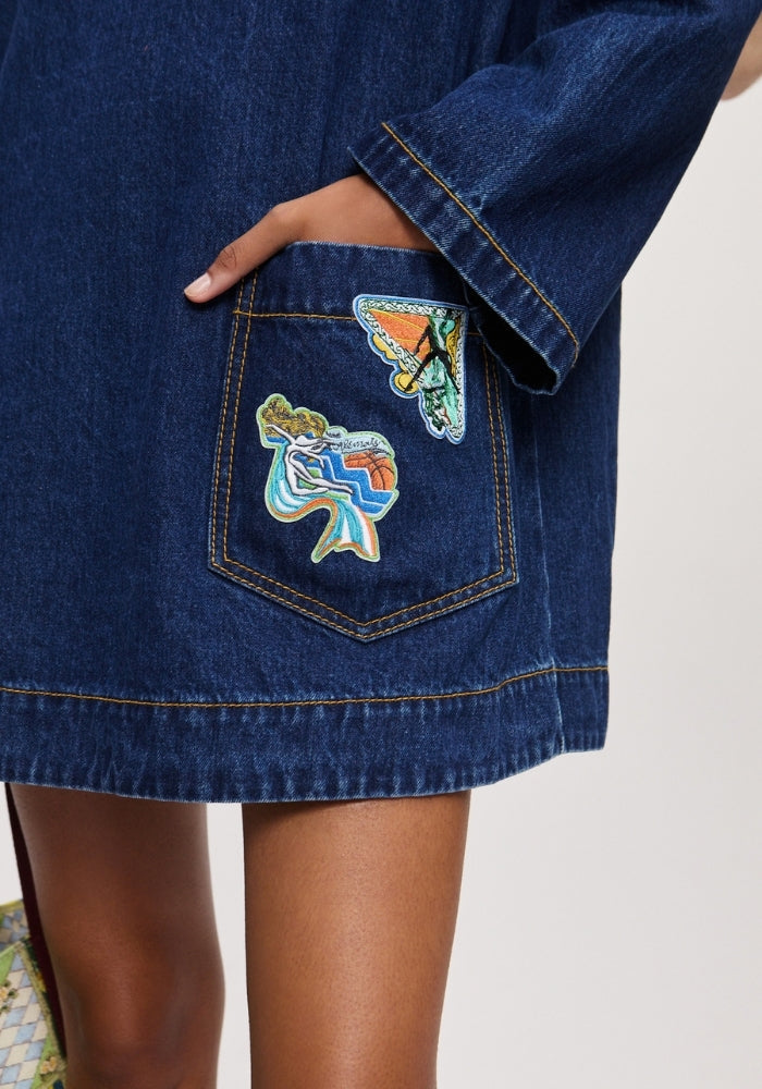 ALEMAIS Speedy Denim Mini Dress