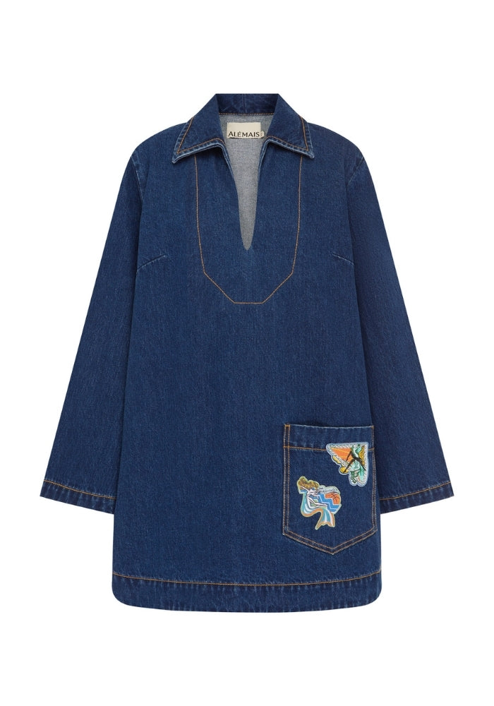 ALEMAIS Speedy Denim Mini Dress
