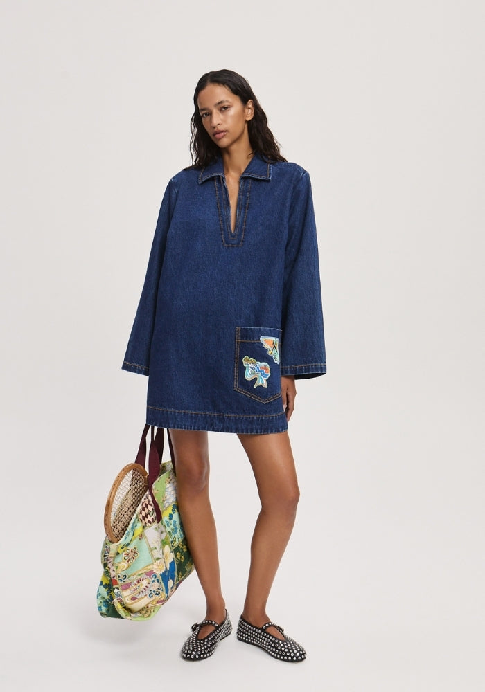 ALEMAIS Speedy Denim Mini Dress