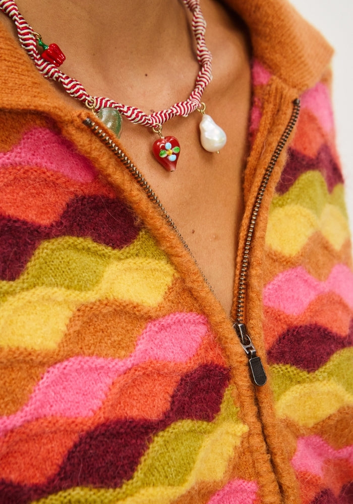 Tesori Rossa Macrame Charm Necklace