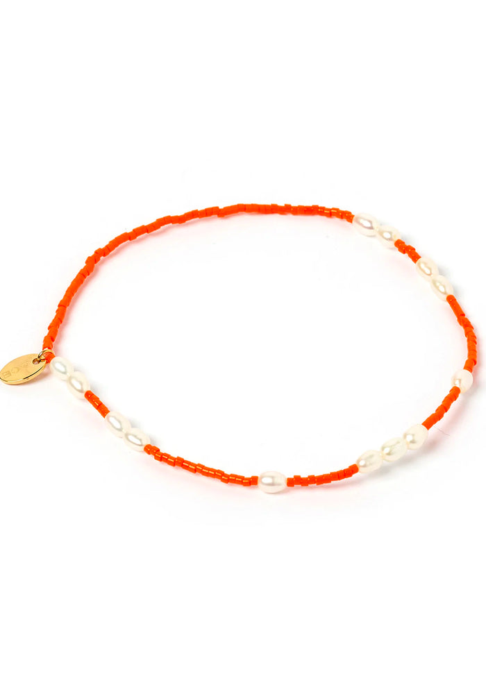 Poppy Pearl & Glass Bead Anklet
