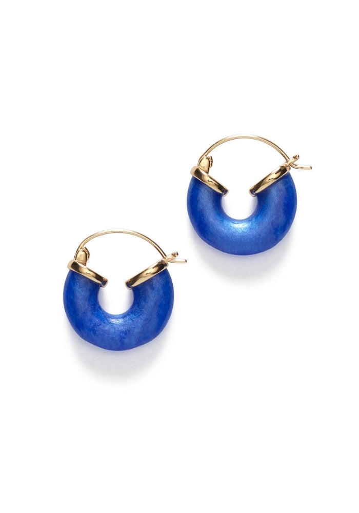 ANNI LU Petit Swell Hoop Earrings - Deep Blue
